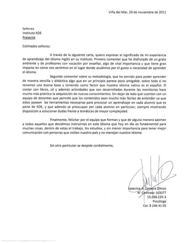 Cartas Testimoniales